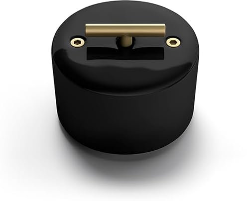 FONTINI - Inter. volets-roulants rotat. metal laiton dore porcel. noire DO