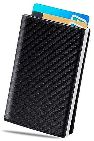 Vinmooog kartenetui Herren geldbörsen, ausweis- & kartenhüllen für Herren Men's Slim Wallet Aluminium Pop-up-Kreditkartenhalter mit Notizfach Mini-Geldbörse für Männer.