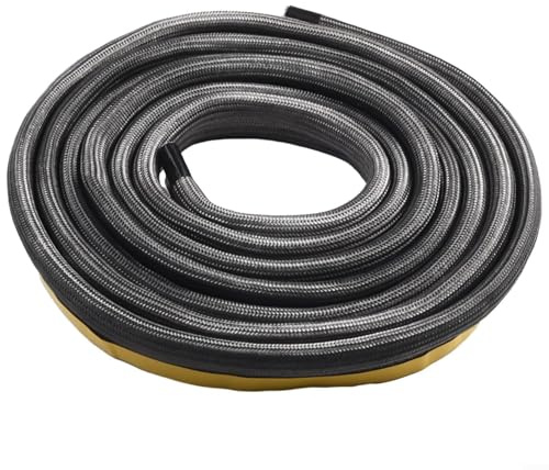 Cuerda plana para estufa, sello de puerta, leña, estufa, horno, pegamento negro, hasta 550ºC, hilos de vidrio (3 metros)