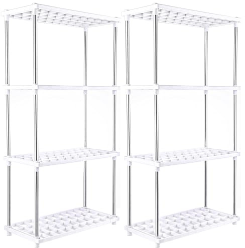YOUNTHYE 2 Stück Kunststoff-Regale, 80 x 40 x 21 cm, modernes Garagenregal, 4 Etagen, Aufbewahrungsregal, Kunststoffregal für Küche, Wohnzimmer, Badezimmer