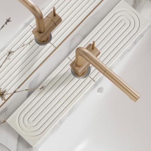 Tapis de robinet pour évier de cuisine, plateau d'évier en pierre de diatomite à séchage rapide, super absorbant, empêche l'accumulation d'humidité – Protection contre les éclaboussures pour comptoir
