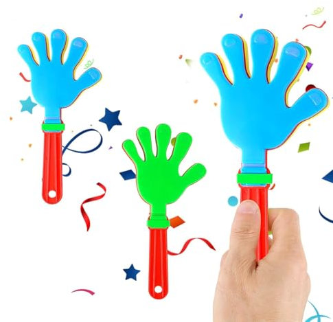 KEQAR 2 Pièces Mains Applaudisseuses en Plastique, Accessoires Bruyants pour Événements Sportifs, Concerts, Fêtes, Articles de Supporters pour Encourager et Fêter (Couleurs Aléatoires)