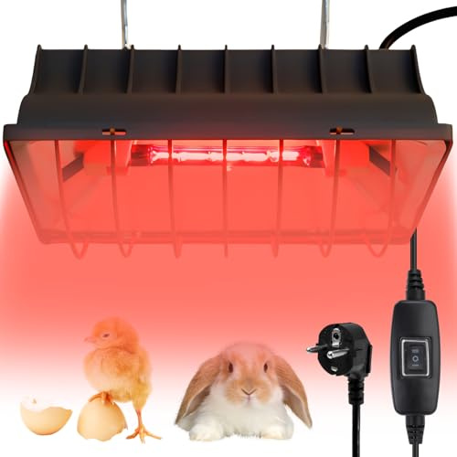 175 W Rotlichtlampe Wärmelampe Hühner: Heizlampe Hühnerstall mit 1.8 Meter Kabel Wärmelampe Hühner Wärmelampe für Küken Kückenlampe mit Schalter Wärmelampe Huhn Infrarot Heizung für Küken Ferkel