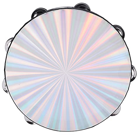 Alomejor Multiplit Blaser -Tamburine, 10 Pouces Main le Tambour avec des Coups D'abs à Roues Doubles et Réfléchissants