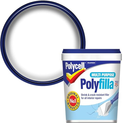 Polycell Multi-Purpose Polyfilla Ready Mixed 1kg | Filler for Walls, Wall Filler Ready Mixed for Holes & Cracks | Interior Wall Repair Kit | Strong, Smooth Finish | Easy to Apply, Sand & Paint Over