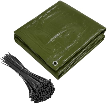 Crisalide® – Telo Occhiellato Impermeabile Multiuso | Antistrappo, Resistente ai Raggi UV | con 100 Fascette Incluse | Tendone da Esterno | Disponibile in Vari Colori e Misure (Verde, 4x6 metri)