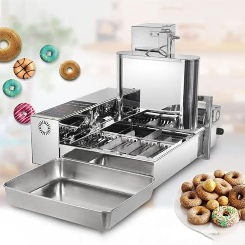 YXYLJOZ Commercial Automatic Donut Maker - Digital Fryer with 50-220°C Temp Control, 5.5L Hopper, Produces 4 Donuts/Batch, 110V Electric Deep Fryer for Bakery & Cafe (110v)