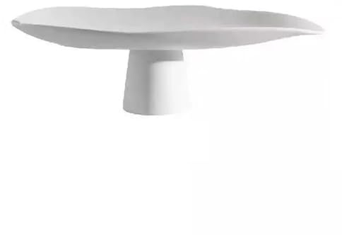Lijiaxiuyc-101 Fruttiera Asimmetrica con piedistallo, Piatto da Portata Moderno e Minimalista for spuntini, Decorazione Tavolo for Soggiorno Portafrutta Decorativo(Bianco,Grande)