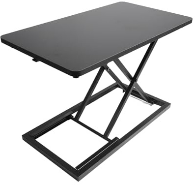 RASTKY Tavolo Elevatore per Computer in Piedi Scrivania Pieghevole Stabile per Laptop per Materiale in Acciaio con Piastra di Lavoro per Ufficio Domestico (BLACK)