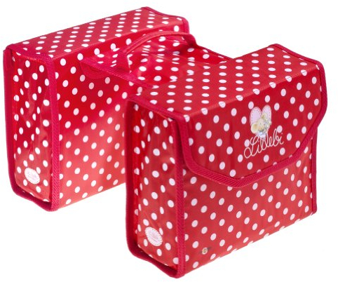 Fahrradtasche Doppelpacktasche rot mit Punkten Lillebi von Bike Fashion
