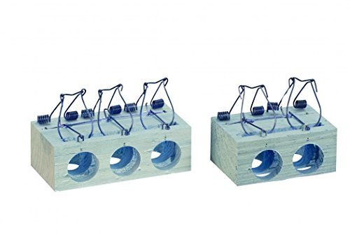 WolfPack 5450105 Trampa Ratones Madera 3 Agujeros Ø 28 mm.