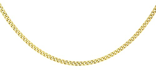 CARISSIMA Collana da Donna in Oro Giallo 9 ct, Catena Groumette a Taglio Diamante da 0,8 mm, Lunghezza 51 cm