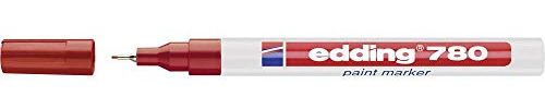 edding 780 Lackmarker - rot - 1 Stift - Rundspitze 0,8 mm - Lackstift zur Markierung und Beschriftung von Metall, Glas, Stein oder Kunststoff - hitzebeständig, permanent, wisch- und wasserfest