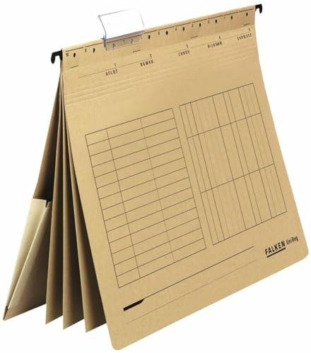 Falken 20 x Mehrfachhängehefter UniReg 3 Trennblätter 4 Heftungen 1 Tasche braun