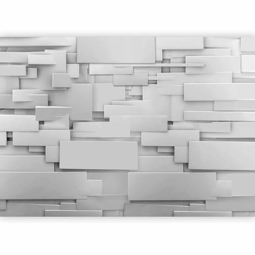 murando - Vlies Fototapete 3d Effekt 250x175cm Foto Tapete Wohnzimmer Vliestapete XXL Motivtapeten Bildtapete 3d Effekt Wand Dekoration - Abstrakt geometrisch grau optische Täuschung f-A-0254-a-a