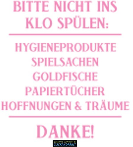CLICKANDPRINT Aufkleber » Bitte Nicht ins Klo spülen:, 250x35,1cm, Hellrosa • Wandtattoo/Wandaufkleber/Wandsticker/Wanddeko/Vinyl