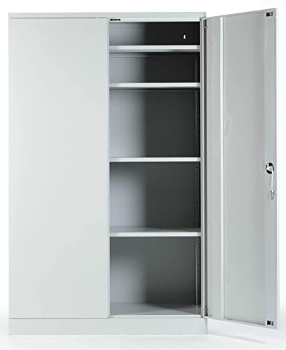 Schrank & Stuhl Stahlschrank Werkstattschrank Aktenschrank grau | Höhe 195 cm - KOMPLETT MONTIERT (60, 120)