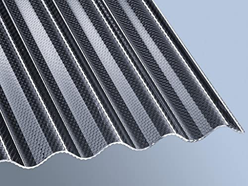 Polycarbonat PC Wellplatte Lichtplatte Profilplatte Sinus 76/18 graphit, Wabe 2,6mm - 2,8mm Hagelsicher! 1045mm x 4000mm