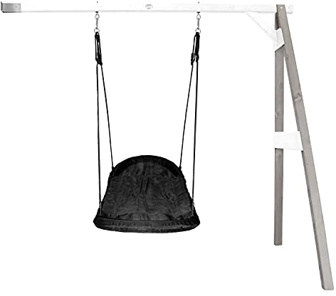 AXI Roxy Nest swing with frame made of wood in grey & white | Wall-mounted swing for children with nest swing seat | Swing set only on wall for garden/outdoors