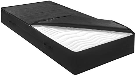 sleepling 194643 Sac de Rangement pour Matelas | Housse de Protection Respirante | Fermeture à glissière | Deux poignées | Made in EU | Anti acariens et poussière | 140 x 190-140 x 200 x 25 cm, Noir