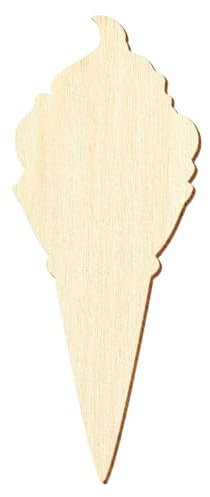 Cucurucho de helado de madera V2, decoración artesanal, 3-50 cm, paquete con 25 unidades, altura: 33 cm