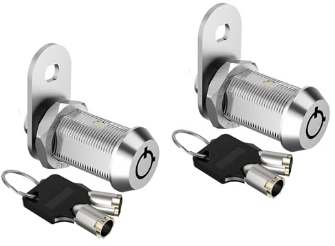 Cam Lock RV Aufbewahrungsschlösser, gleichschließend Schrankschlösser für Aufbewahrungstür an Werkzeugkasten Wohnmobil, Sicherheitsakten und Schublade, Zinklegierung (2 Pack 1-1/8 Inch)