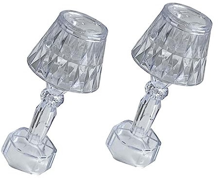 Hoement Lámpara De Mesa Led Transparente Desmontable, Lámpara De Escritorio Pequeña, Luz Nocturna Para Dormitorio y Oficina, 2 Piezas, Accesorio Decorativo Práctico Para Ambiente Acogedor