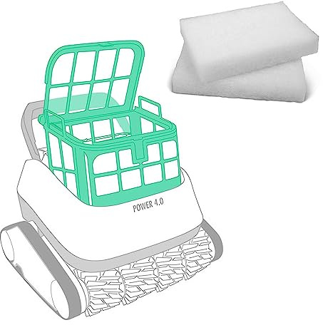 Feinfilter Flux - Ersatzfilter für vollautomatische Poolroboter Power 4.0 und Power Evolution 4.0 - Auswaschbar - Qualitativ hochwertiges Filtermaterial (2X Stück)