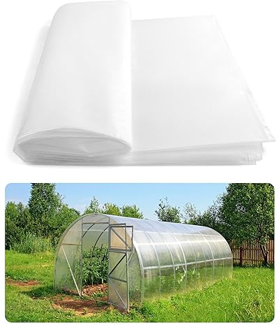 Transparente Gewächshaus-Kunststofffolie, 6 mm Dicke, Polyethylen, Gewächshaus-Folie, UV-beständig, Gewächshausfolie, Abdeckfolie für Pflanzen, für Bauernhöfe, Landwirtschaft, Garten, 3 x 7 m