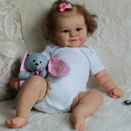 Anano Reborn Vollsilikon Babypuppe Lebensechte Mädchen 50CM Babypuppen Wie EIN Echtes Baby Puppe Girl Maddie, Wasserdichtes Ganzkörper Silikon Weiche Neugeborene Reborn Babies
