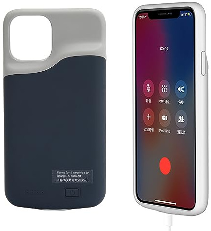 Hülle für Phone 11 Pro (5,8 Zoll), 6000 MAh Tragbarer Wiederaufladbarer Kabellose Ladehülle für Mobiltelefone, Erweiterte Ladehülle für Phone 11 Pro (Blau)