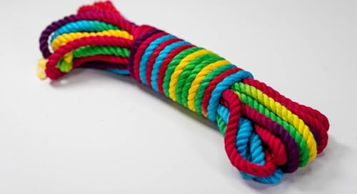 32 Foot Rainbow Bamboo Rope | Braided 1/4 Inch | Stronger Than Jute, Soft Like Silk