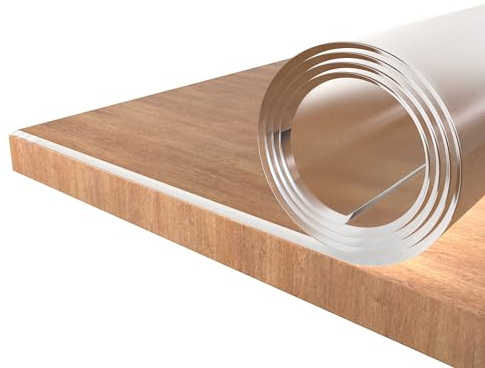 Tischfolie Transparent 2mm Runde Form - Viele Größen, Abwaschbare Tischdecke Glasklar, Durchsichtige Schreibtischunterlage, Tischschutz PVC-Folie mit Abgeschrägter Kante