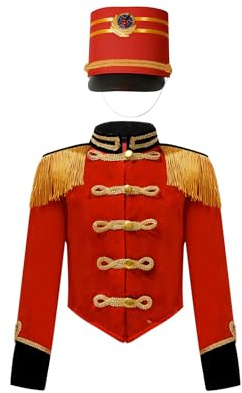 Agoky Jungen Nußknacker Prinz Jacke und Hut Kinder Zirkusdirektor Cosplay Kostüm Weihnachten Fasching Karneval Outfits