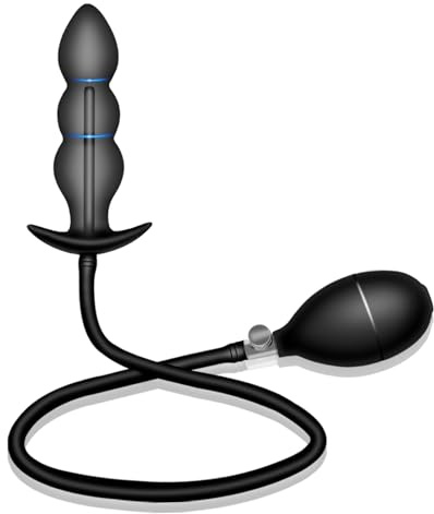 New Silicone Inflatable Anal Plug with Solid Center Shaft Body Safe Silicone Anal Balloon Pump with Quick Release Valve for Men, Women and Beginners