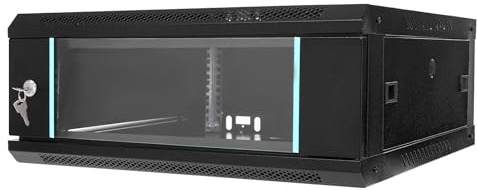 Network Wall Cabinet, 4U 24 Deep Wall Mount Network Server Data Cabinet for Places to Store Routers, Optical Modems, Switches, Hard Disk Recorders and Other Electronic Equipment