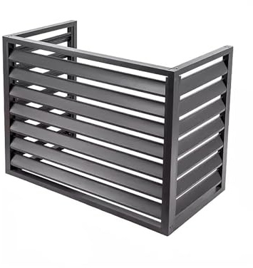 TRUNXUCL Cache Climatiseur Exterieur Aluminium, Cache Pompe a Chaleur Extérieur, Séparateur D'espace a Persiennes Autoportant, Clôture de Confidentialité de Jardin de Support de Fleurs (Color : Gray