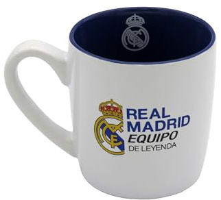 CYPBRANDS Real Madrid, Taza, Taza Cerámica, Menaje, Desayuno, Tazas Originales, Color Blanco, Producto Oficial