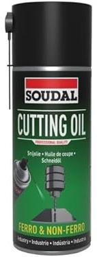 Soudal High Grade Cutting Oil Spray Lubricant Aerosol Can Transparent Size 400ml, Suitable for Drilling Milling Cutting Sawing Filing Tapping Turning Planning And Punching
