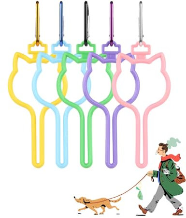 KGDUYC 5 Stück Hundekotbeutel Clips, hundebeutelspender,kotbeutelhalter,Kotbeutel Halter Clip, Hundekotbeutelhalter,Haustier Kotbeutelspender für Hundespaziergänge, silikon kotbeutelhalter,Zubehör
