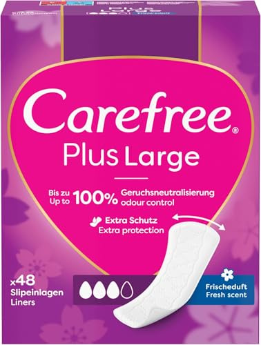Carefree Plus Large Slipeinlagen mit ultimativem verbessertem Kern, frischer Duft, Absorptionsgrad drei, Größe L, extra breit, 240er Pack