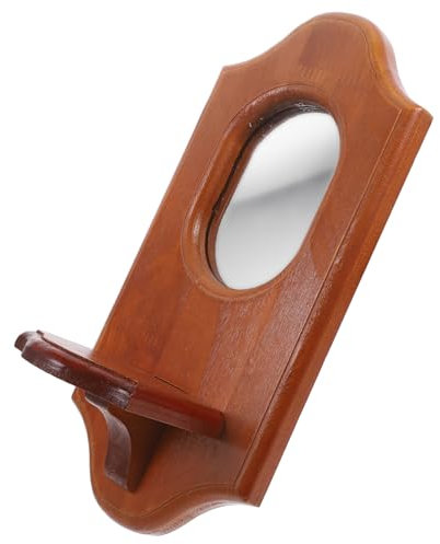 Zerodeko Rustikaler Wandkerzenhalter Aus Massivem Holz Mit Spiegeldesign Dekorativer Teelichthalter Für Stumpenkerzen Stabiler Wandkerzenständer Für Wohn Esszimmer