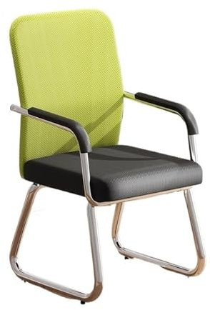 Sillas de Oficina Silla de escritorio de malla transpirable con reposabrazos y estructura de metal cromado Silla de escritorio ergonómica cómoda silla de oficina Silla de Escritorio(Green)