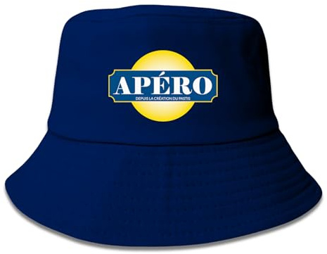 APÉRO® | BOB Apéro - Blanc • Bleu - Le Bob de l’été - Apéros, Soirées, Pétanque, Barbecues, Festivals - Chapeau Taille Unique - Devenez le roi de l’apéro ! (Bob Apéro Bleu)