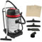 MAXBLAST Aspirapolvere Industriale 80L Wet&Dry 3000W, Motore Triplo, Acciaio Inox, 4 Accessori, 3 Sacchetti, Tubo 1.5m, Cavo 9m, Filtro in Tessuto per Pulizia Professionale