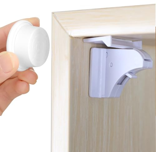 YUNYU Serrature magnetiche di sicurezza per bambini, per cassetti e armadi, colore: bianco
