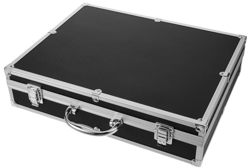 NOLITOY Mikrofonkoffer für 4 Kabellose Handmikrofone aus Aluminium mit Griff Tragbarer Mikrofon Organizer zum Schutz und Aufbewahrung von Zubehör Robust und Formstabil für Reisen