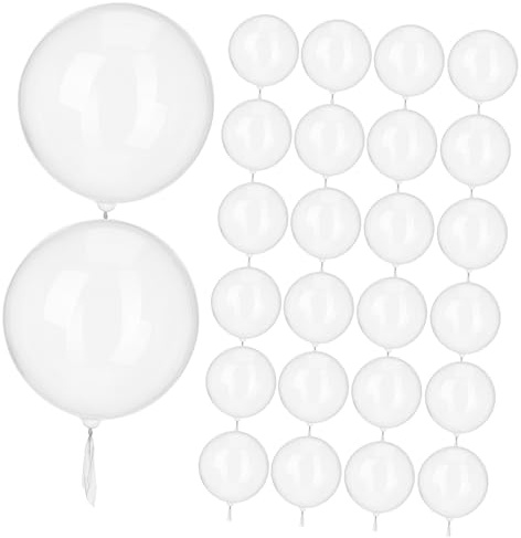 ORFOFE 100 Stück Transparente Bobo Ballons aus Tpu Wiederverwendbare Bubble Ballons mit Elastizität Lange Haltbarkeit für Festival Hochzeit Geburtstag und Partydeko