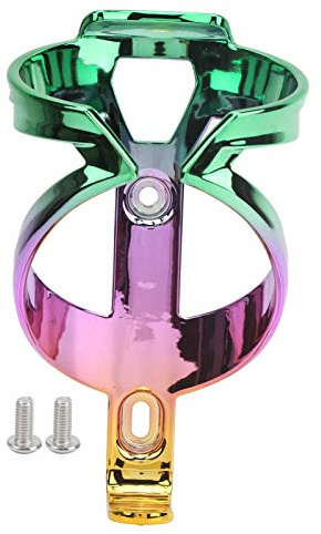 Mountain Bike Cycling Water Cup Holder Colorful Lightweight Bicycle Bottle Cage Bracket Cycling Accessories (Green purple gold)