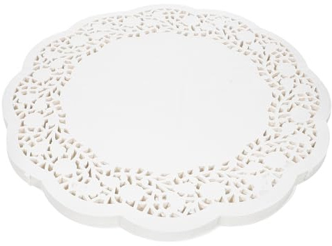 Housoutil Napperons Ronds en Papier Dentelle 140 Feuilles Blanches | Motif Ajouré Spécial, Papier Alimentaire Sûr, Usage Mariage et Cartes Faites Main, Style Rond